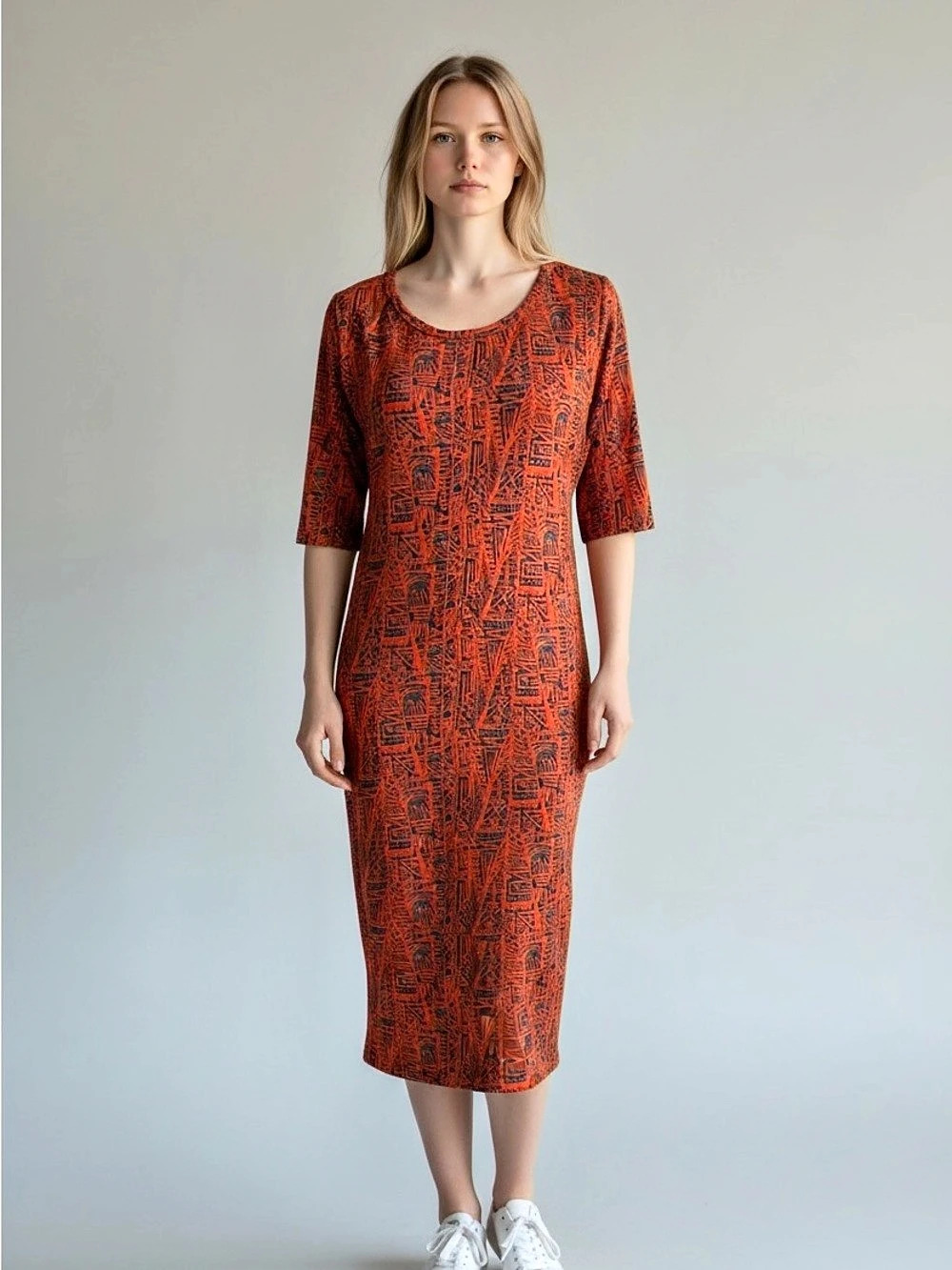 New Lularoe Julia Size XL Dress Orange & Blue NWT